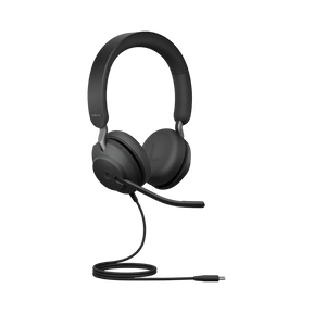 Jabra Evolve2 40 Stereo Wired On-Ear Headset (Unified Communication, USB Type-C, Black) — Being Shipped