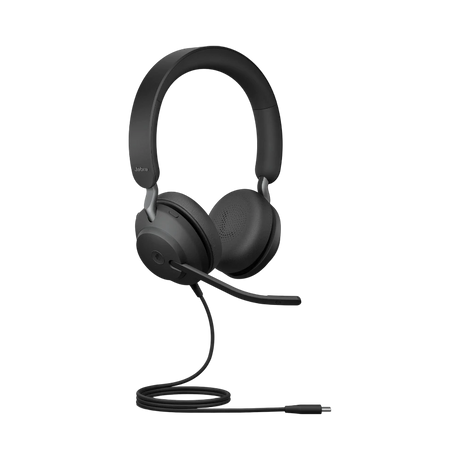 Jabra Evolve2 40 Stereo Wired On-Ear Headset (Unified Communication, USB Type-C, Black) — Being Shipped