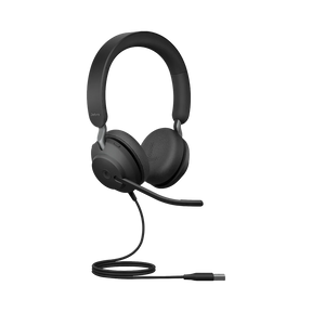 Jabra Evolve2 40 SE Stereo Wired On-Ear Headset (Unified Communications, USB-A, Black) — Being Shipped