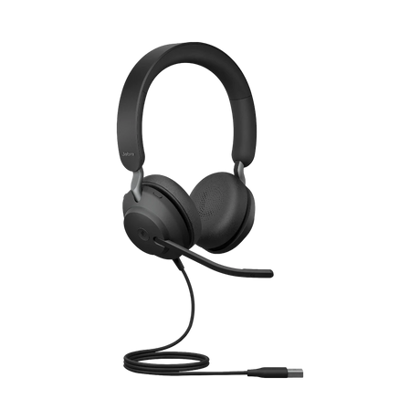 Jabra Evolve2 40 SE Stereo Wired On-Ear Headset (Unified Communications, USB-A, Black) — Being Shipped