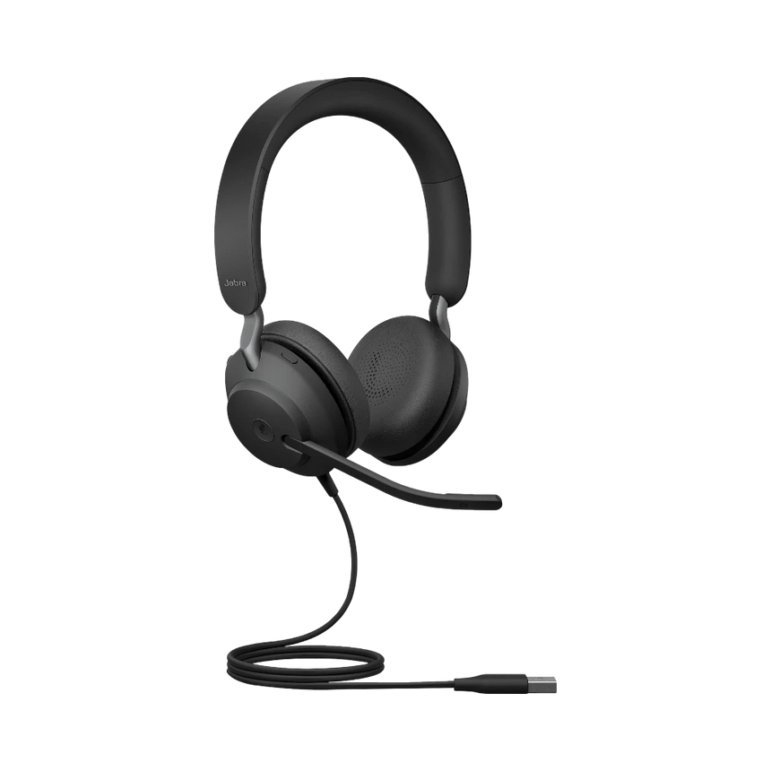 Jabra Evolve2 40 SE Stereo Wired On-Ear Headset (Unified Communications, USB-A, Black) — Being Shipped