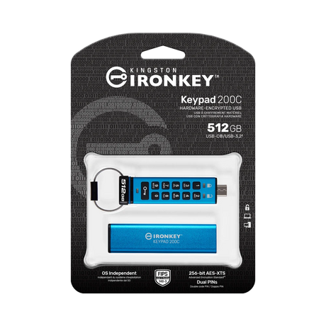 Kingston Ironkey Keypad 200 512GB USB-C Encrypted Flash Drive — Being Shipped
