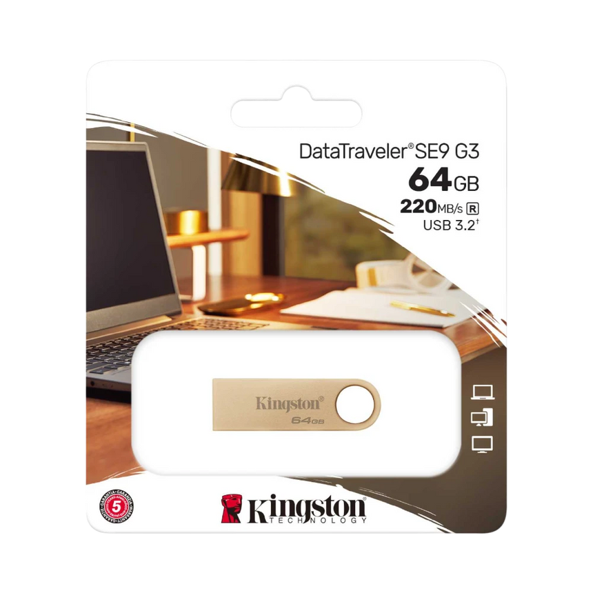 Kingston DataTraveler SE9 G3 64GB USB 3.2 Gen 1 Type A Flash Drive — Being Shipped