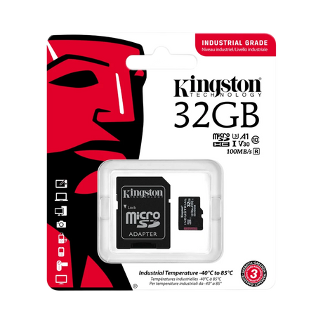 Kingston Industrial microSDHC 32GB C10 A1 pSLC Card with SD Adapter — Being Shipped