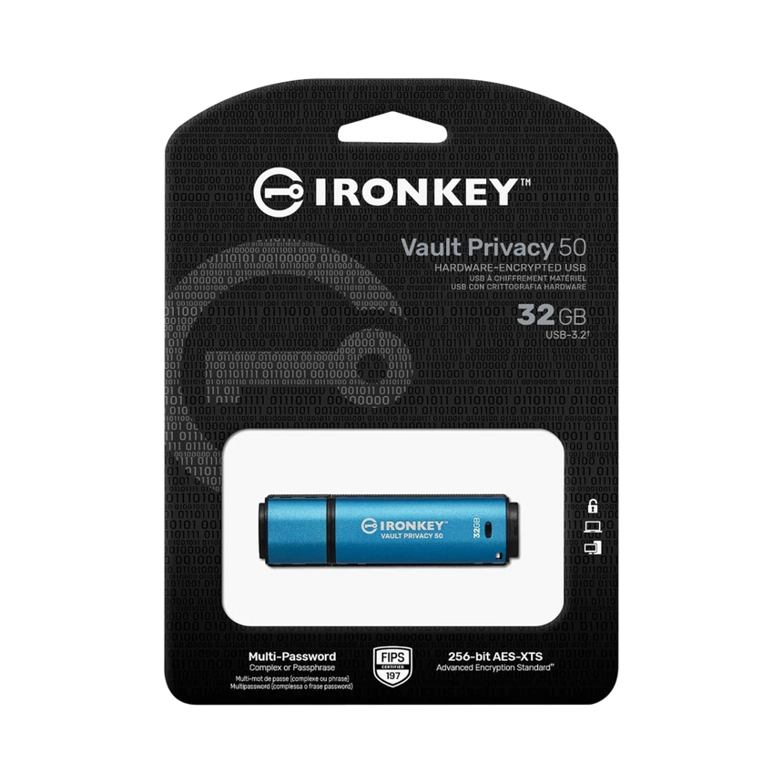 Kingston Ironkey Vault Privacy 50 32GB USB Type-A Flash Drive — Being Shipped