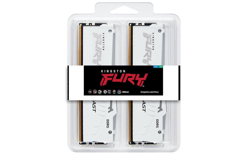 Kingston FURY Beast White RGB EXPO 32GB DDR5 6000MT/s CL30 DIMM Gaming Memory Kit (2 x 16GB) — Being Shipped