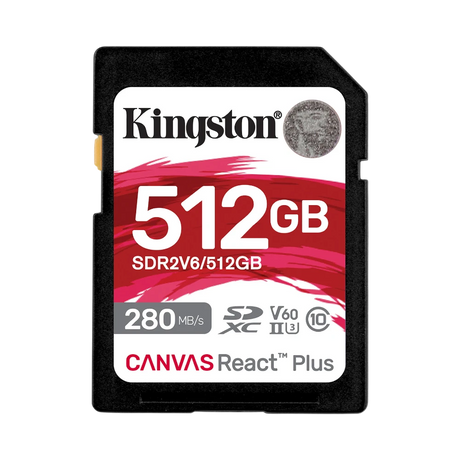 Kingston Canvas React Plus 512GB 280MB/s UHS-II SDXC Memory Card — Being Shipped