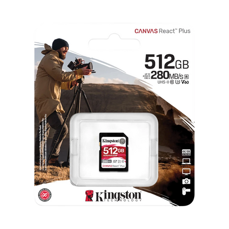 Kingston Canvas React Plus 512GB 280MB/s UHS-II SDXC Memory Card — Being Shipped