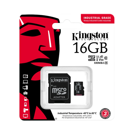 Kingston Industrial UHS-I 16GB microSDHC Memory Card with SD Adapter — Being Shipped