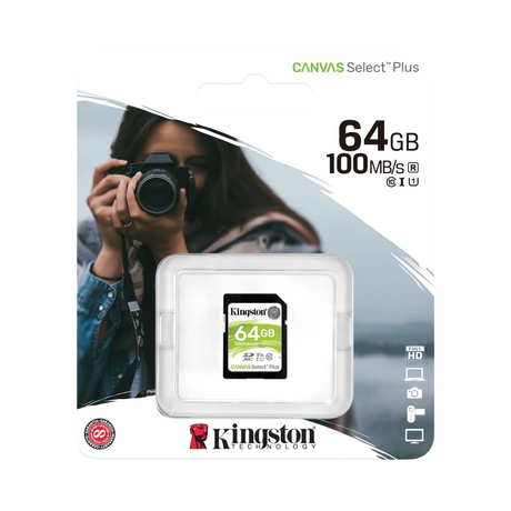 Kingston Canvas Select Plus 64GB 100MB/s SDXC Memory Card — Being Shipped
