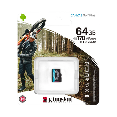Kingston 64GB microSDXC Canvas Go Plus 170MB/s Memory Card with SD Adapter — Being Shipped