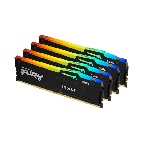 Kingston FURY Beast Black RGB XMP 128GB DDR5 5200MT/s CL40 Memory Kit (4 x 32GB) — Being Shipped