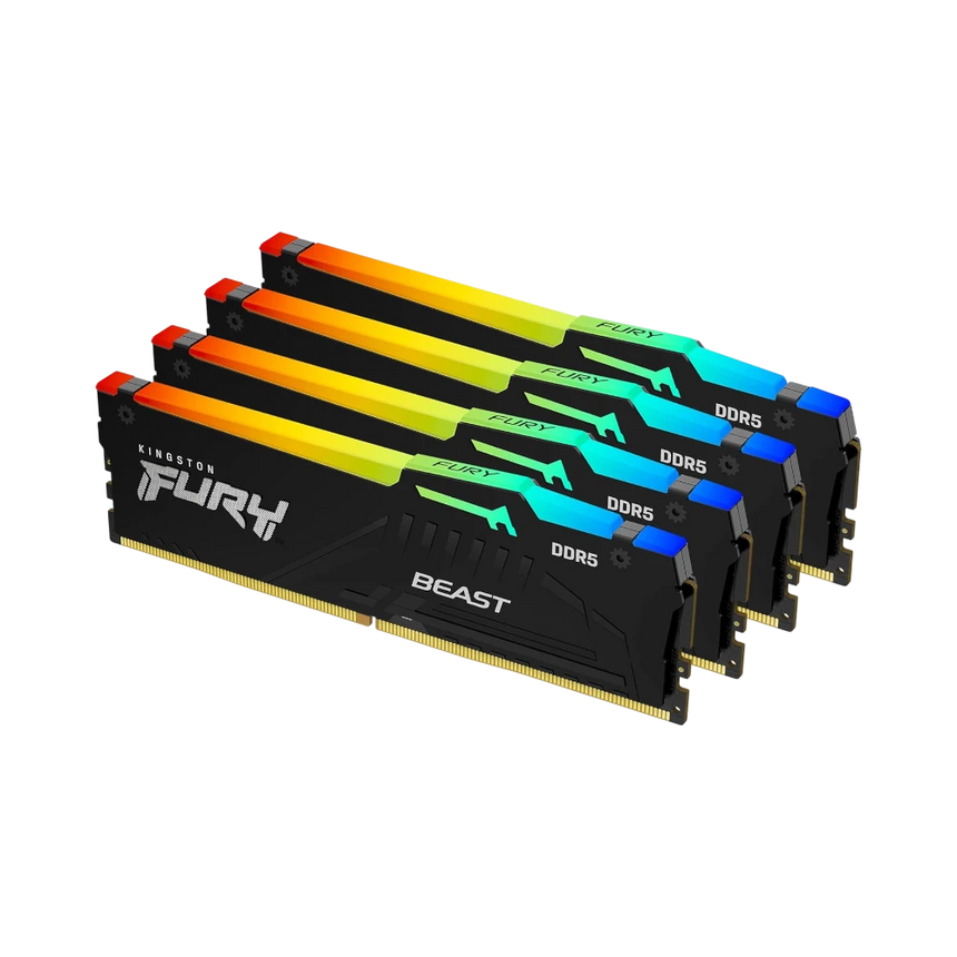 Kingston FURY Beast Black RGB XMP 128GB DDR5 5200MT/s CL40 Memory Kit (4 x 32GB) — Being Shipped