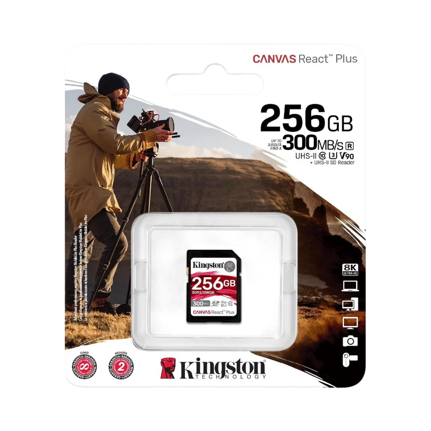 Kingston Canvas React Plus 256GB UHS-II SDXC Memory Card — Being Shipped