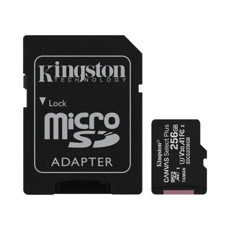 Kingston Canvas Select Plus 256GB UHS-I microSDXC Memory Card with SD Adapter — Being Shipped