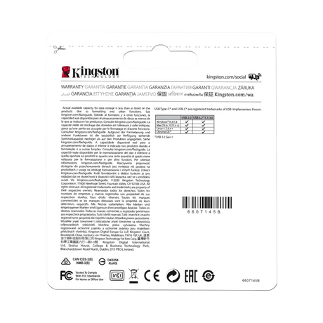 Kingston DataTraveler microDuo 3C 64GB 200MB/s USB 3.2 Gen 1 Flash Drive — Being Shipped