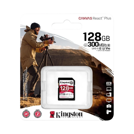 Kingston Canvas React Plus 128GB UHS-II SDXC Memory Card — Being Shipped
