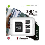 Kingston Canvas Select Plus 64GB UHS-I microSDXC Memory Card with SD Adapter (3-Pack) — Being Shipped