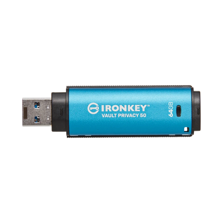 Kingston IronKey Vault Privacy 50 Series 64GB USB-A 3.2 Gen 1 Flash Drive (TAA Compliant) — Being Shipped