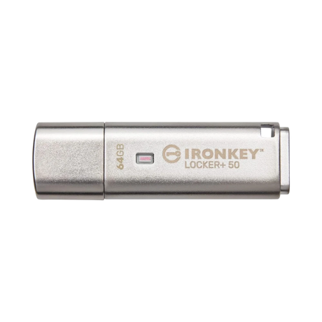 Kingston IronKey Locker+ 50 64GB USB Type-A Flash Drive — Being Shipped