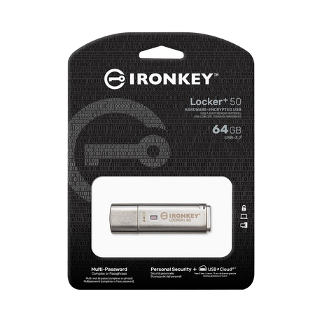 Kingston IronKey Locker+ 50 64GB USB Type-A Flash Drive — Being Shipped