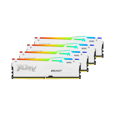 Kingston FURY Beast White RGB XMP 64GB DDR5 5600MT/s CL40 Memory Kit (4 x 16GB) — Being Shipped