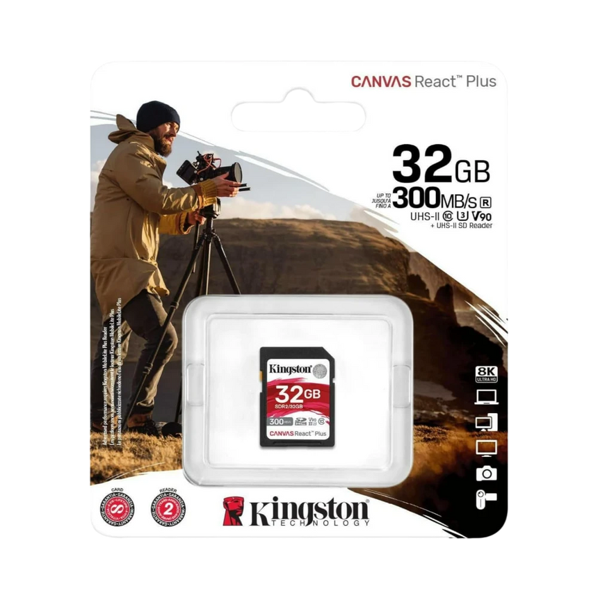 Kingston Canvas React Plus 32GB UHS-II SDHC Memory Card — Being Shipped