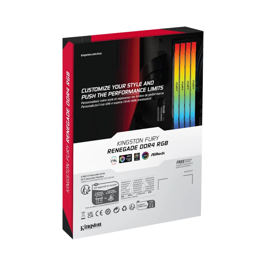 Kingston FURY Renegade RGB Black XMP 16GB DDR4 4000MT/s CL19 Memory Kit (2 x 8GB) — Being Shipped