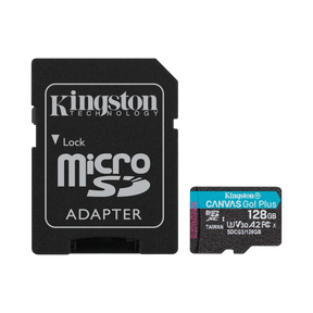 Kingston Canvas Go! Plus 128GB UHS-I microSDXC Memory Card with SD Adapter — Being Shipped