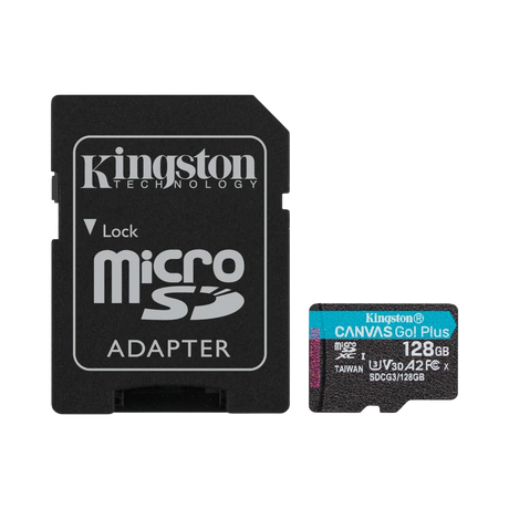 Kingston Canvas Go! Plus 128GB UHS-I microSDXC Memory Card with SD Adapter — Being Shipped