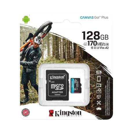Kingston Canvas Go! Plus 128GB UHS-I microSDXC Memory Card with SD Adapter — Being Shipped
