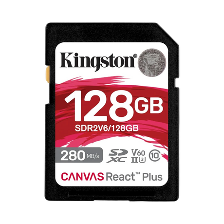 Kingston Canvas React Plus 128GB UHS-II SDXC Memory Card — Being Shipped