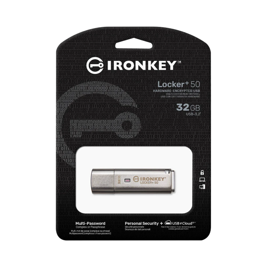 Kingston IronKey Locker+ 50 32GB USB Type-A Flash Drive — Being Shipped