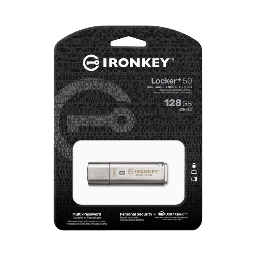 Kingston IronKey Locker+ 50 128GB USB Type-A Flash Drive — Being Shipped
