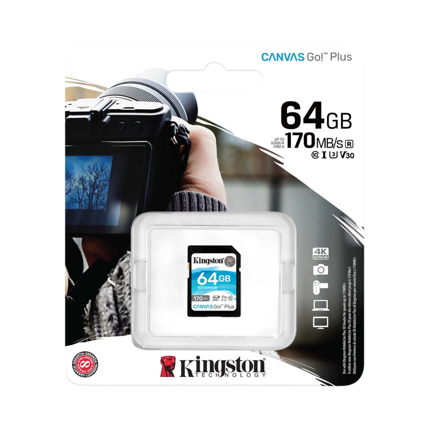 Kingston Canvas Go! Plus 64GB UHS-I SDXC Memory Card — Being Shipped