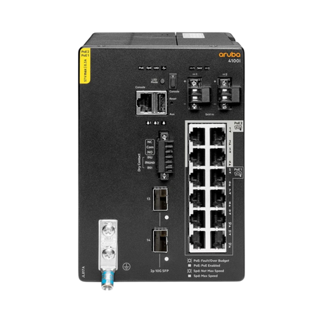 Aruba CX 4100i 12p 1GbE 8p Class4 PoE and 4p Class6 PoE 2p SFP+ DIN Mount Switch — Being Shipped