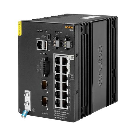 Aruba CX 4100i 12p 1GbE 8p Class4 PoE and 4p Class6 PoE 2p SFP+ DIN Mount Switch — Being Shipped