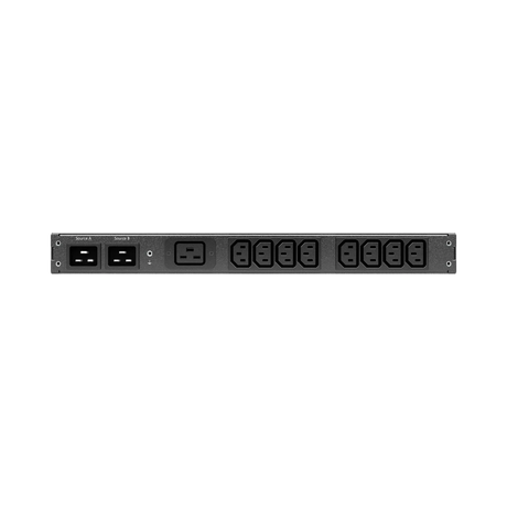 APC NetShelter Rack Automatic Transfer Switch, 1U, 16A, 230V, 2 C20 IN, 8 C13, 1 C19 OUT, 50/60Hz — Being Shipped