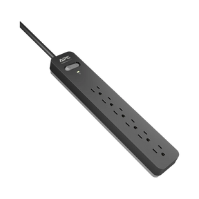 APC Essential SurgeArrest 6-Outlet Surge Protector (6', Black, 120V) — Being Shipped