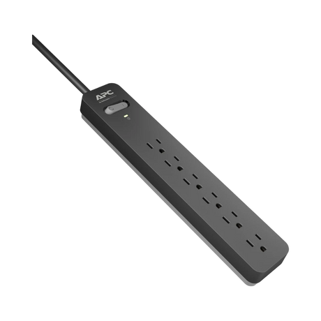 APC Essential SurgeArrest 6-Outlet Surge Protector (6', Black, 120V) — Being Shipped