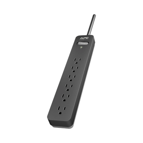 APC Essential SurgeArrest 6-Outlet Surge Protector (6', Black, 120V) — Being Shipped