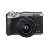Canon EOS M6 Mark II Mirrorless Camera with 15-45mm Lens and EVF (Silver) — Being Shipped