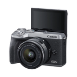 Canon EOS M6 Mark II Mirrorless Camera with 15-45mm Lens and EVF (Silver) — Being Shipped