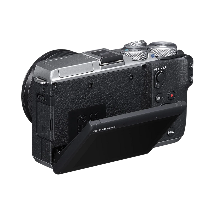 Canon EOS M6 Mark II Mirrorless Camera with 15-45mm Lens and EVF (Silver) — Being Shipped