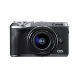 Canon EOS M6 Mark II Mirrorless Camera with 15-45mm Lens and EVF (Silver) — Being Shipped