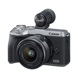 Canon EOS M6 Mark II Mirrorless Camera with 15-45mm Lens and EVF (Silver) — Being Shipped