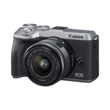 Canon EOS M6 Mark II Mirrorless Camera with 15-45mm Lens and EVF (Silver) — Being Shipped
