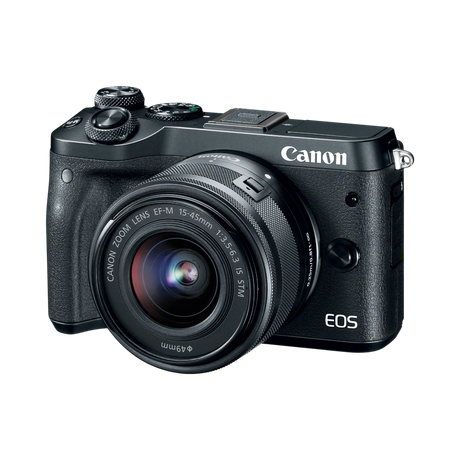 Canon EOS M6 Mirrorless Digital Camera with 15-45mm Lens (Black) — Being Shipped