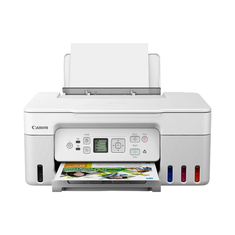 Canon PIXMA G3270 MegaTank All-in-One Wireless Inkjet Color Printer (White) — Being Shipped