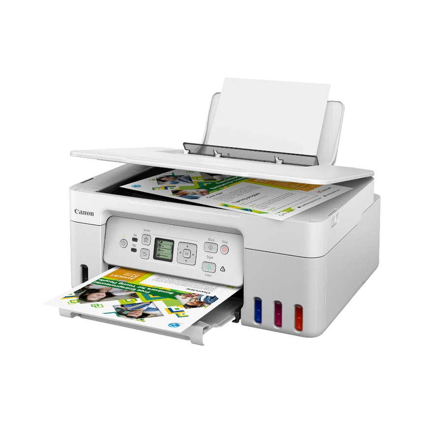 Canon PIXMA G3270 MegaTank All-in-One Wireless Inkjet Color Printer (White) — Being Shipped